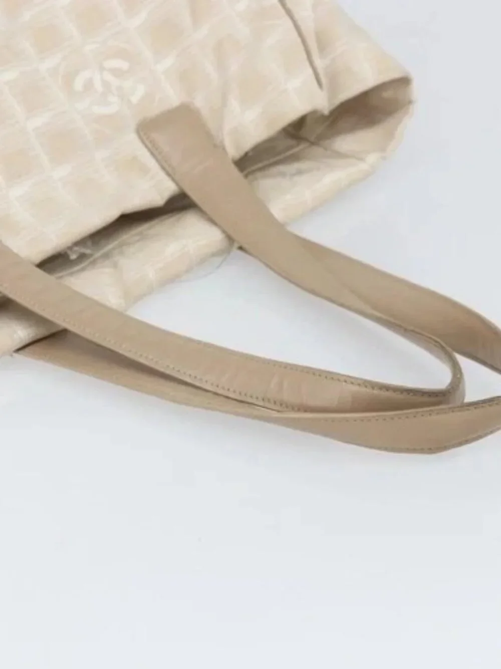 CHANEL New Travel Line Tote Bag Nylon Pink Gold CC Auth BA9876